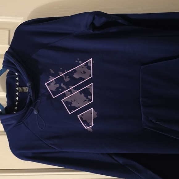 adidas Other - ADIDAS BRAND SIGNATURE MEN'S DARK BLUE HOODED SWEATSHIRT SIZE SMALL